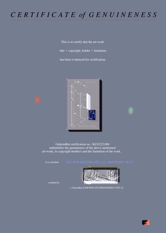 Example of a complete certificate of genuineness